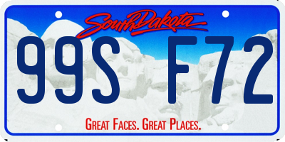 SD license plate 99SF72
