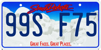SD license plate 99SF75