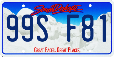 SD license plate 99SF81