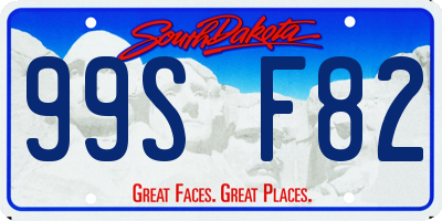 SD license plate 99SF82