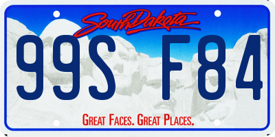 SD license plate 99SF84
