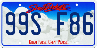 SD license plate 99SF86