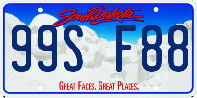 SD license plate 99SF88