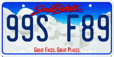 SD license plate 99SF89