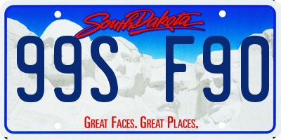 SD license plate 99SF90