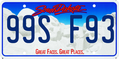 SD license plate 99SF93