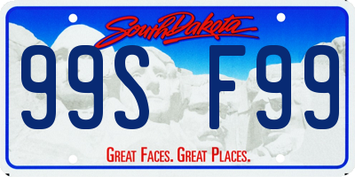 SD license plate 99SF99
