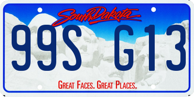 SD license plate 99SG13