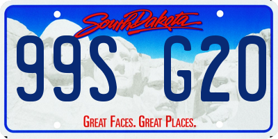 SD license plate 99SG20