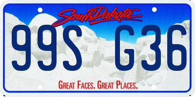 SD license plate 99SG36