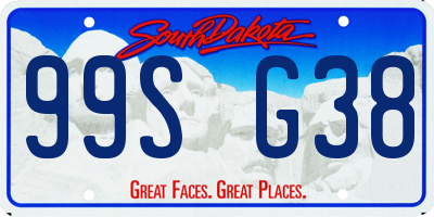 SD license plate 99SG38