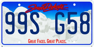 SD license plate 99SG58
