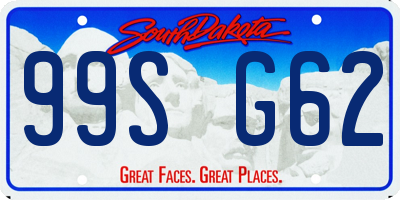 SD license plate 99SG62