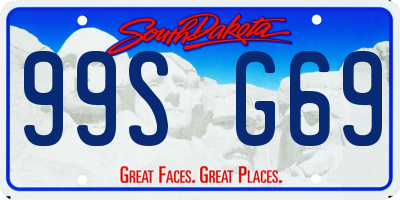 SD license plate 99SG69