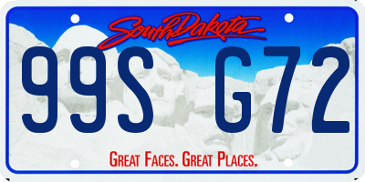 SD license plate 99SG72