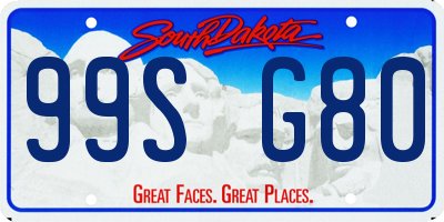 SD license plate 99SG80