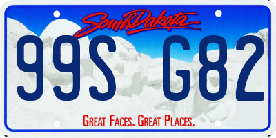 SD license plate 99SG82