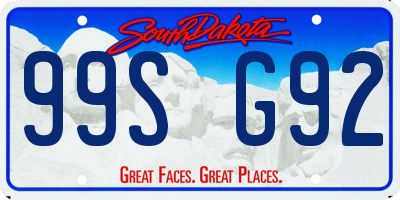 SD license plate 99SG92