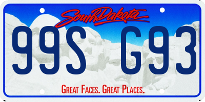 SD license plate 99SG93