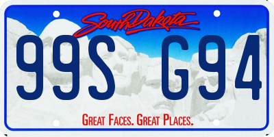SD license plate 99SG94