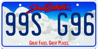 SD license plate 99SG96