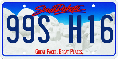 SD license plate 99SH16