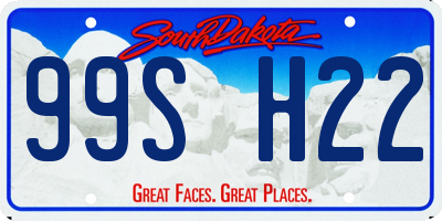 SD license plate 99SH22
