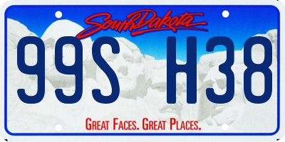 SD license plate 99SH38