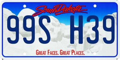 SD license plate 99SH39