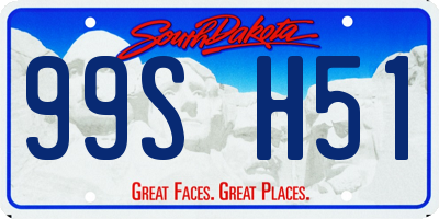 SD license plate 99SH51