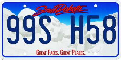 SD license plate 99SH58