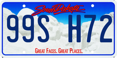 SD license plate 99SH72
