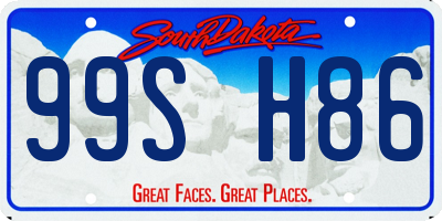 SD license plate 99SH86