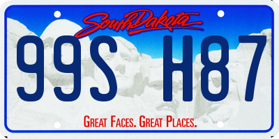 SD license plate 99SH87
