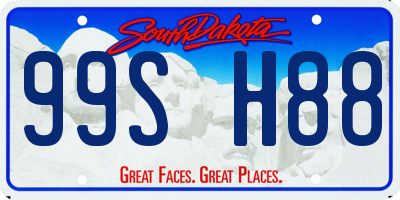 SD license plate 99SH88