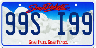 SD license plate 99SI99