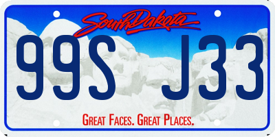 SD license plate 99SJ33