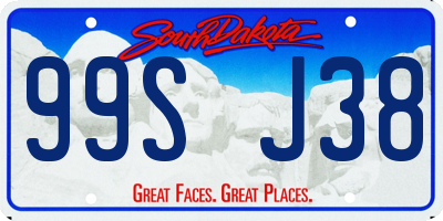 SD license plate 99SJ38