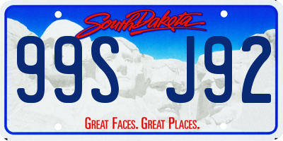 SD license plate 99SJ92