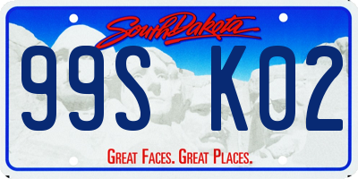 SD license plate 99SK02