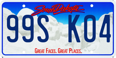 SD license plate 99SK04