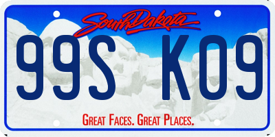 SD license plate 99SK09