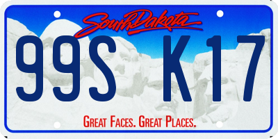 SD license plate 99SK17