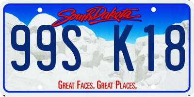 SD license plate 99SK18