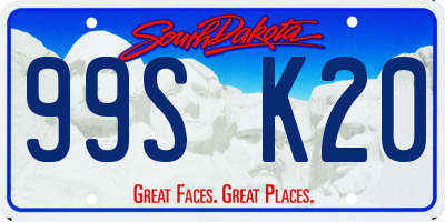 SD license plate 99SK20