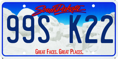 SD license plate 99SK22