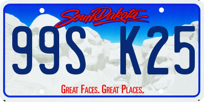 SD license plate 99SK25