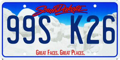 SD license plate 99SK26