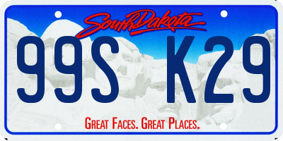 SD license plate 99SK29