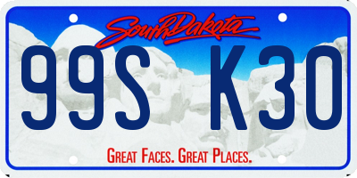 SD license plate 99SK30